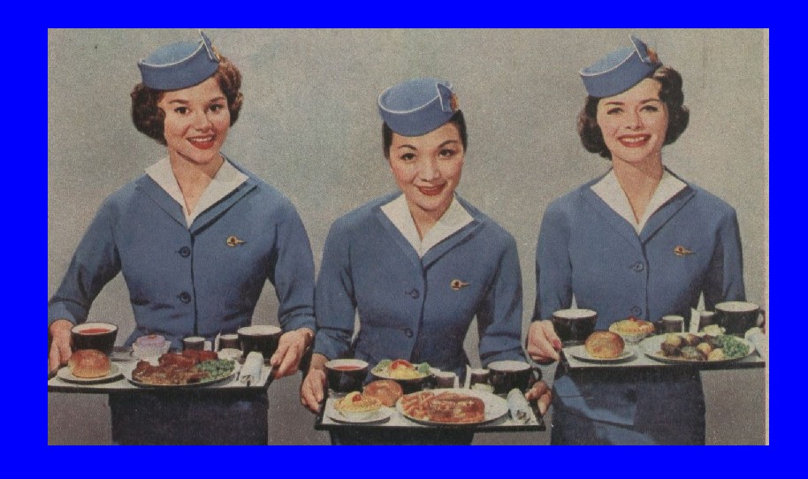 Pan Am dinner served at 30000 feet in the 1980s